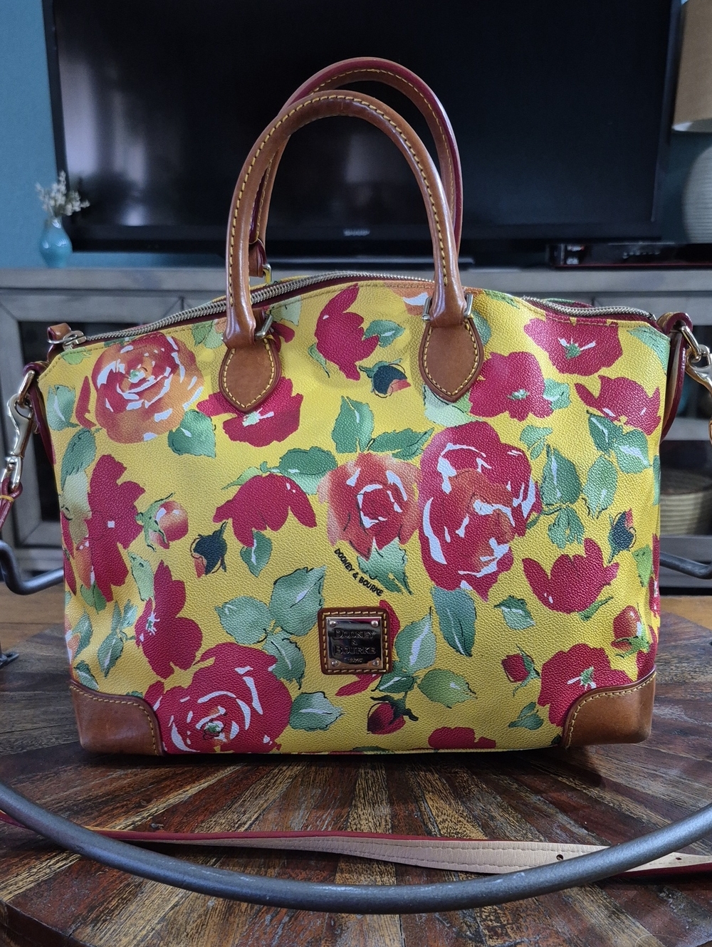 Dooney & Bourke Rose Garden Yellow Satchel